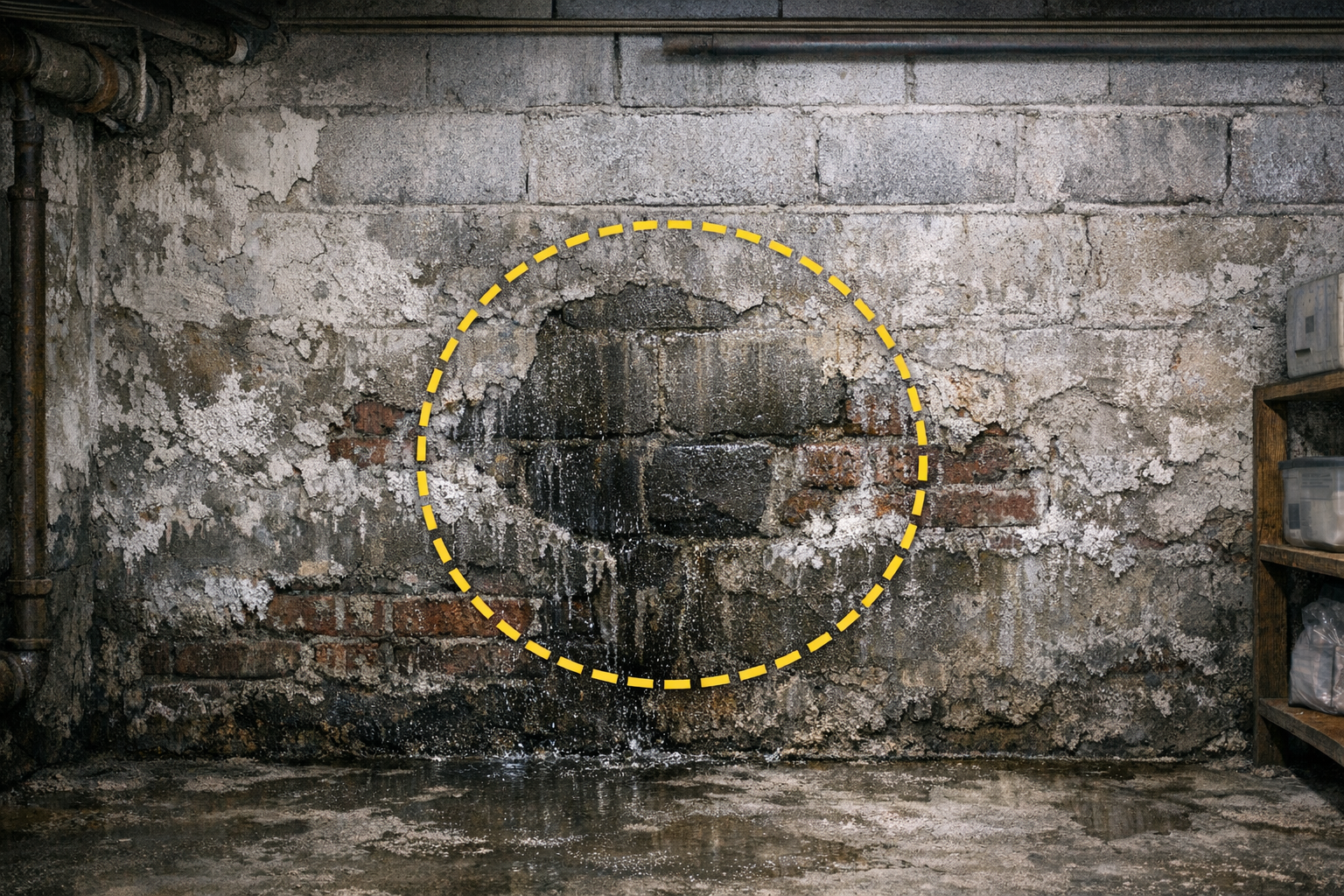 Copertina: Muro controterra bagnato: impermeabilizzare dall interno senza scavare (guida tecnica + costi 2026)