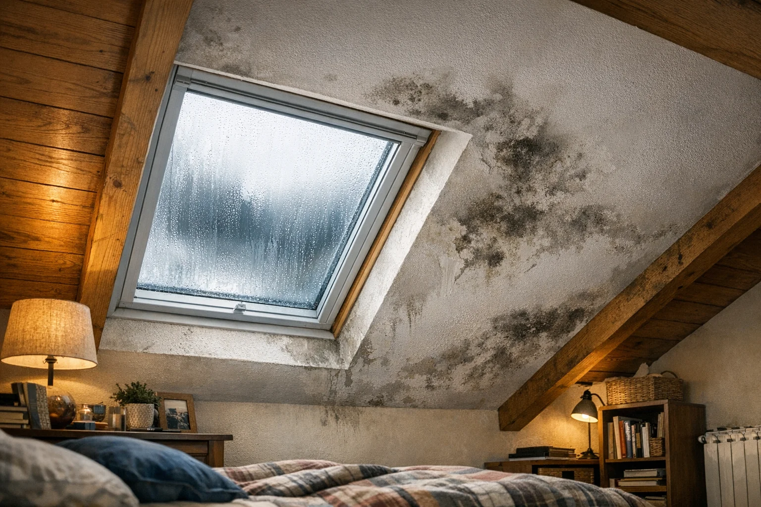 Copertina: Mansarda umida: come capire se e condensa o infiltrazione (test diagnostico e soluzioni)